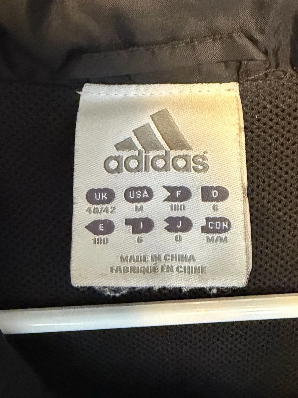 adidas Black Men's Hooded Windbreaker with White Stripes